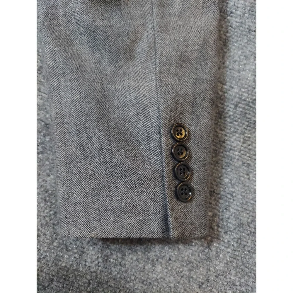 J Crew Blazer Men 44 Regular Gray Herringbone Thompson Jacket Sportcoat 2 Button